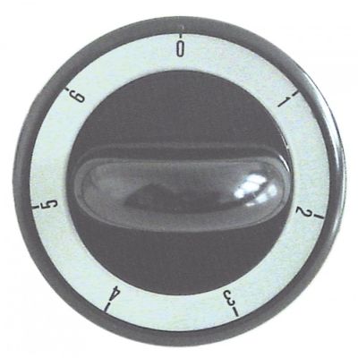 knob switch 7-position ø 62mm shaft ø 6x4,6mm shaft flat upper black