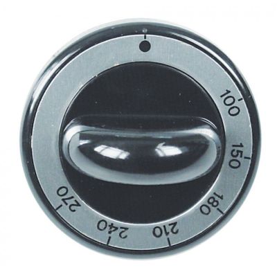 knob thermostat t.max. 270°C ø 62mm shaft ø 8x6,5mm shaft flat upper black
