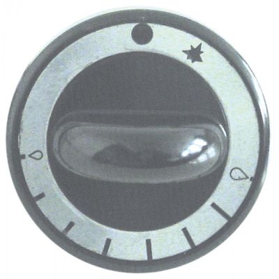 knob gas thermostat ø 62mm shaft ø 8x6,5mm shaft flat upper black