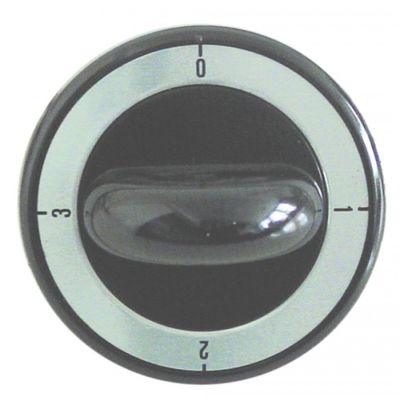 knob switch 4-position ø 62mm shaft ø 6x4,6mm shaft flat upper black