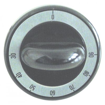 Buton termostat 30-90°C, ø 62 mm, ax ø 6x4,6 mm, cu tesitura sus - 110694