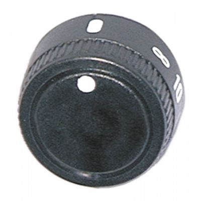 knob energyregulator 1-10 + MAX ø 38mm shaft ø 6x4,6mm shaft flat upper black