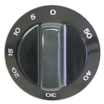 knob time 50min ø 60mm shaft ø 6x4,6mm shaft flat right black