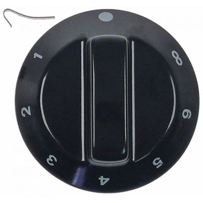 knob energy regulator 1-6 + MAX ø 60mm shaft ø 6x4,6mm shaft flat left black