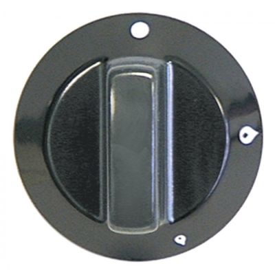 knob gas tap without ignition flame ø 60mm shaft ø 8x6,5mm shaft flat bottom black