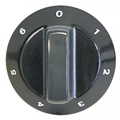 knob switch 7-position ø 60mm shaft ø 6x4,6mm shaft flat right black