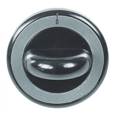 knob switch zero mark ø 62mm shaft ø 6x4,6mm shaft flat upper black