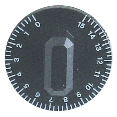 knob time 15min ø 44mm shaft ø ø5x3,5mm shaft flat on both sides black