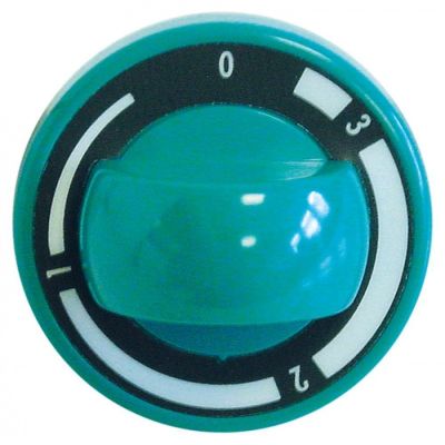 knob energy regulator 1-3 ø 70mm shaft ø 6x4,6mm shaft flat upper green