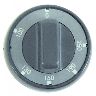Buton temperatura 100-250°C, ø 75 mm, ax ø 6x4,6 mm, tesitura in sus - 110814