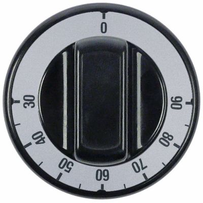 knob thermostat t.max. 90°C 30-90°C ø 75mm shaft ø 6x4,6mm shaft flat upper black