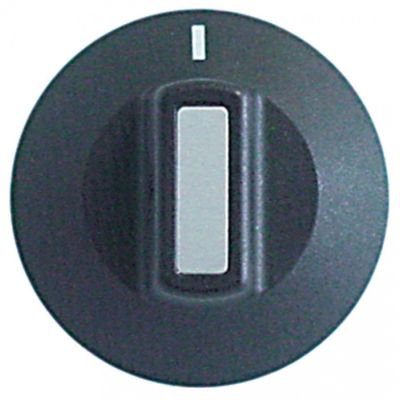 knob switch zero mark ø 50mm shaft ø 6x4,6mm shaft flat left black
