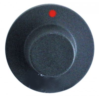 knob switch zero mark ø 40mm shaft ø 6x4,6mm shaft flat left black