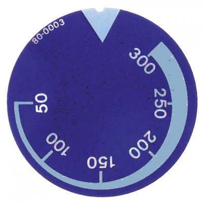 knob dial plate thermostat t.max. 300°C ED ø 45mm blue