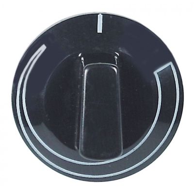 knob graduated ø 50mm shaft ø 6x4,6mm shaft flat upper black