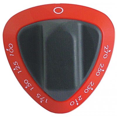 knob thermostat t.max. 270°C 100-270°C shaft ø 6x4,6mm shaft flat upper red