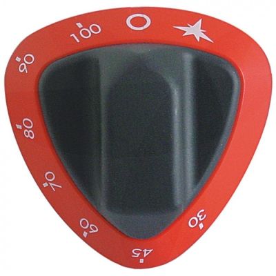 knob gas thermostat t.max. 100°C 30-100°C ø 77mm shaft ø 8x6,5mm shaft flat upper red