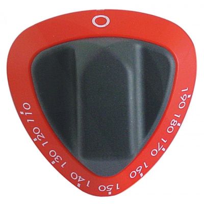 knob thermostat t.max. 190°C 110-190°C shaft ø 6x4,6mm shaft flat upper red