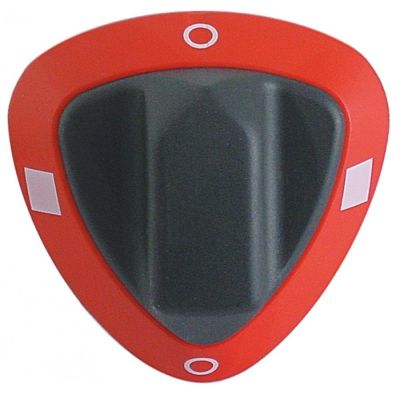 knob switch 0-1-0-1 ø 77mm shaft ø 6x4,6mm shaft flat upper red