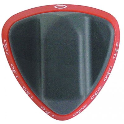 knob thermostat t.max. 270°C 100-270°C shaft ø 6x4,6mm shaft flat upper red