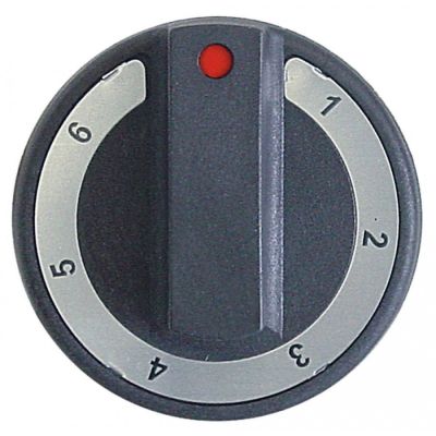 knob switch 7-position ø 77mm shaft ø 6x4,6mm shaft flat upper black