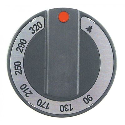 knob gas thermostat t.max. 320°C 90-320°C ø 65mm shaft ø 10x8mm shaft flat upper black
