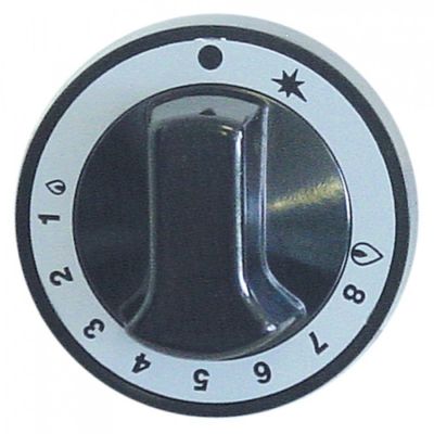 knob gas thermostat 1-8 ø 72mm shaft ø 10x8mm shaft flat bottom black