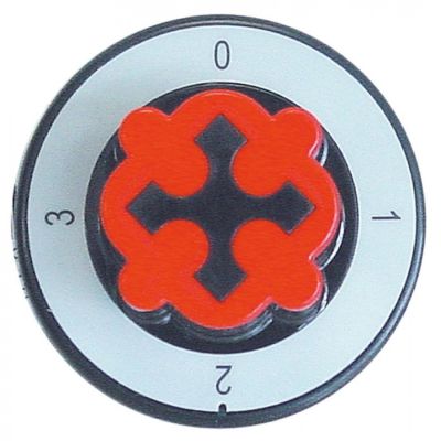 knob switch 4-position ø 70mm shaft ø 6x4,6mm shaft flat upper black