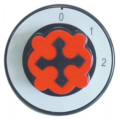 knob switch 0-1-2 ø 70mm shaft ø 6x4,6mm shaft flat upper