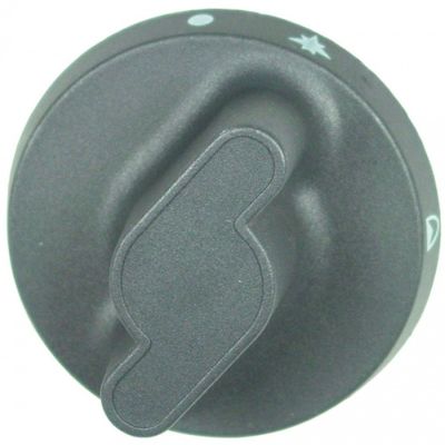 knob gas tap with ignition flame ø 73mm shaft ø 10x8mm shaft flat bottom black