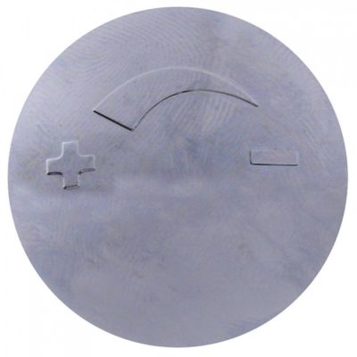 knob dial plate tail +/-, ø 32,5 mm, chrome-plated