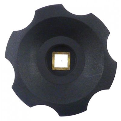 star handle shaft 7x7mm ø 60mm L 24mm black thermoplastic
