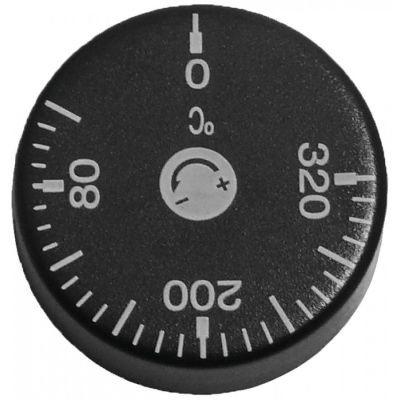 knob 80-320°C ø 42mm shaft ø 6x4,6mm black