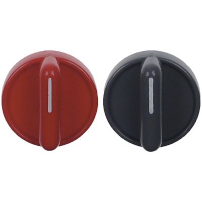 knob set ø 41mm shaft ø 6x4,6mm grey, red