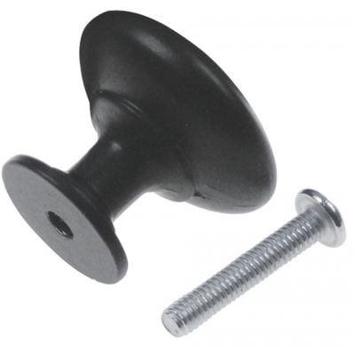 mushroom cap handle with screw thread M4 handle ø 28mm L 24mm black for lid