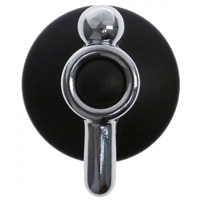 knob ø 42mm shaft ø 6x4,6mm shaft flat upper black/chrome