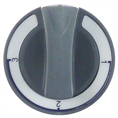 knob switch 4-position ø 60mm shaft ø 6x4,6mm shaft flat upper grey