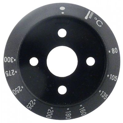 dial fascia thermostat 80-300°C ø 58/42,5mm black