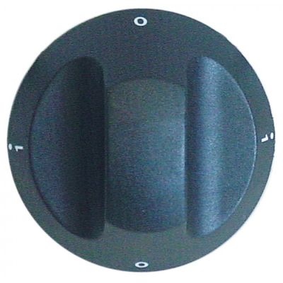 knob switch 0-1-0-1 ø 67mm shaft ø 6x4,6mm shaft flat upper black