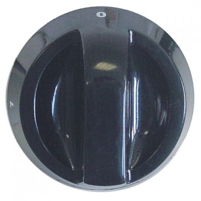 knob switch 0-1 ø 76mm shaft ø 6x4,6mm shaft flat upper black