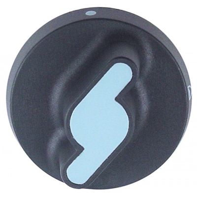 knob gas tap without ignition flame ø 50mm shaft ø 8x6,5mm shaft flat upper black