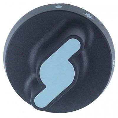 knob gas tap with ignition flame ø 73mm shaft ø 8x6,5mm shaft flat bottom