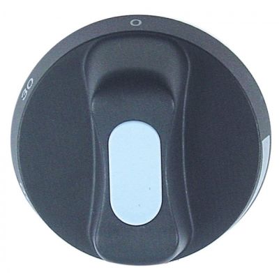knob thermostat t.max. 100°C temperature range 0-100°C ø 64mm shaft ø 6x4,6mm