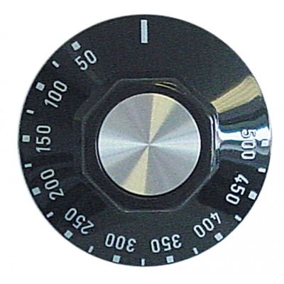 Buton termostat cuptor de pizza, gradatii 50-500°C, ø 50 mm, ax ø 6x4,6 mm - 111533