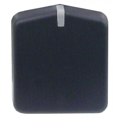 Buton patrat cu indicator 46x51 mm, ax ø 6x4,6 mm, cu tesitura sus, culare neagra - 111602
