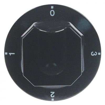 knob switch 4-position ø 70mm shaft ø 6x4,6mm shaft flat upper black