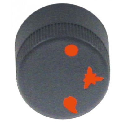 knob gas tap without ignition flame ø 30mm black
