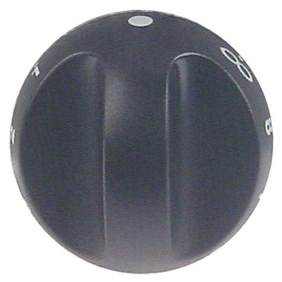 knob energy regulator 1-8 + MAX ø 55mm shaft ø 6x4,6mm shaft flat upper black