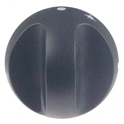 knob gas tap with ignition flame PEL21/22/23 ø 70mm shaft ø 10x8mm shaft flat bottom black