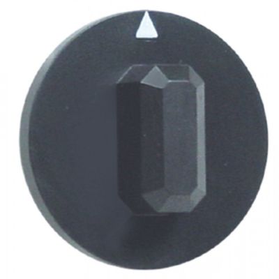 knob zero mark ø 44mm shaft ø 6x4,6mm shaft flat bottom black